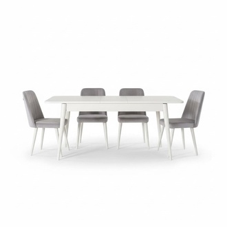 Esszimmermöbel Essecke Garnitur 7tlg Esszimmer Esstisch Weiß Stühle