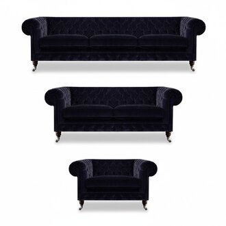 Exklusive Chesterfield Sofas Designer Dreisitzer 2-Sitzer Textilsessel