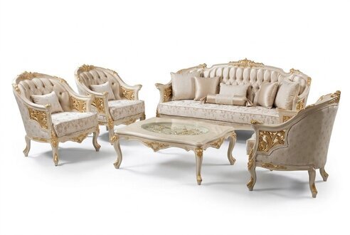 Exklusive luxus Sofagarnitur 3 3 1 1 Sitzer Modern Wohnzimmer Set Edlem