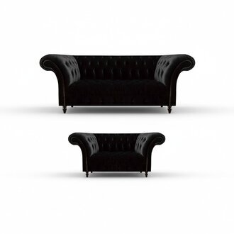 Exklusive Schwarze Chesterfield Sitzmöbel Moderne Posltercouchen 2tlg