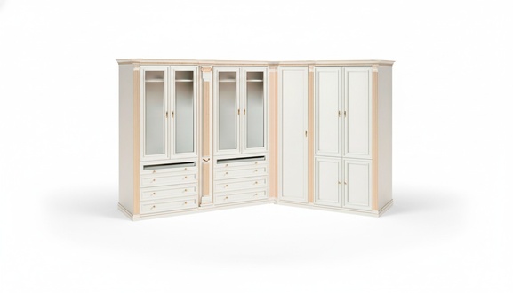 Exklusiver Weißer Kleiderschrank Massivholz Schränke Robuste Verstaumöbel