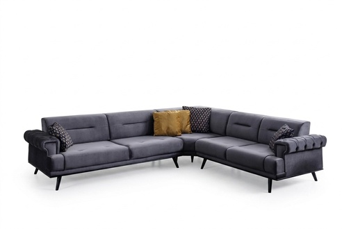 Exklusives Graues Ecksofa L-Form Designer Sofa Moderne Wohnzimmer Couch