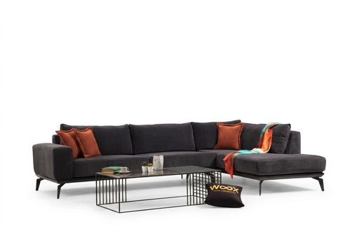 Exklusives Graues Polster Ecksofa Designer Eckgarnitur Moderne Couchen