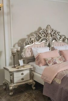 Französisches Set Konsolen Beistelltische Nachttische 2 Stück Silber