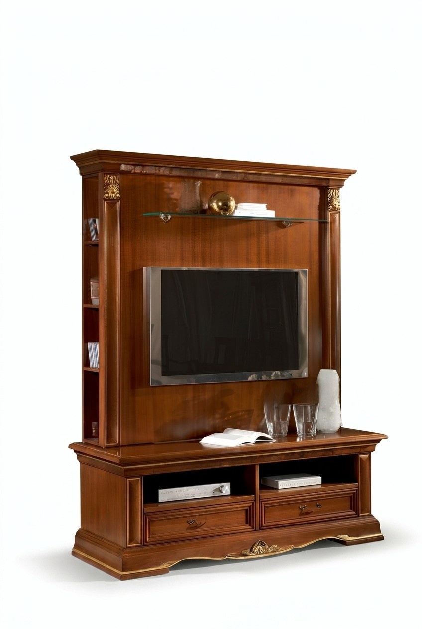 Fernsehschrank Anbauwand Wohnwand TV Schrankwand Massivholz Landhaus Massivholz