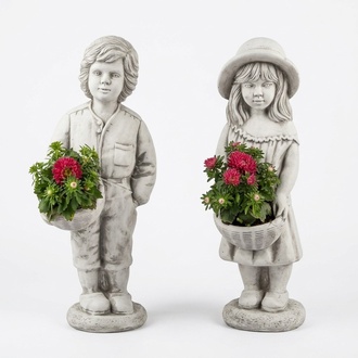 Figur Dekoration Blumenkübel Pflanz Kübel Blumentöpfe Dekor Figur Garten