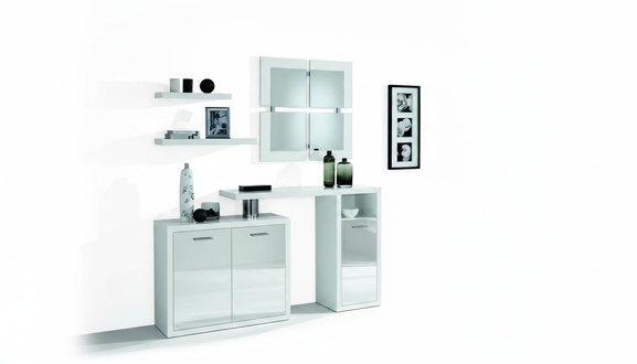 Flur Garderobe Konsole Tisch Eingang Tische Wand Kommoden Hochglanz