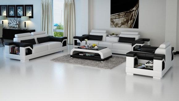 Ledersofa Couch Wohnlandschaft 3+2+1 Sitzer Modern Garnitur Design Sofa
