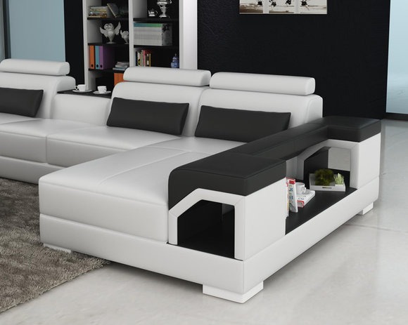 Ledersofa Couch Wohnlandschaft Ecksofa Dekor Eck Design Modern Garnitur