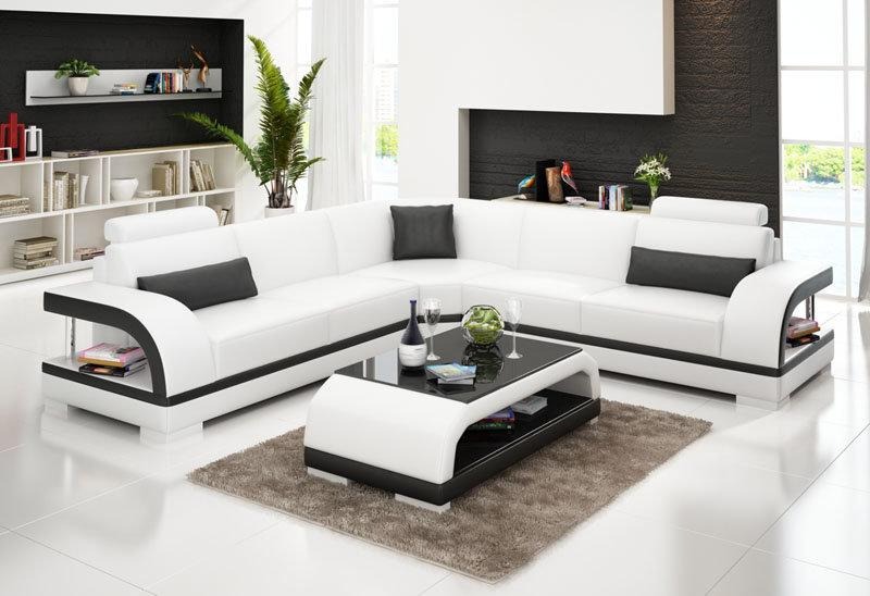 Ledersofa Couch Wohnlandschaft Ecksofa Sofa Eck Garnitur Modern Design
