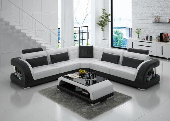 Ledersofa Sofa Couch Wohnlandschaft Modern Eck Ecksofa Design Garnitur