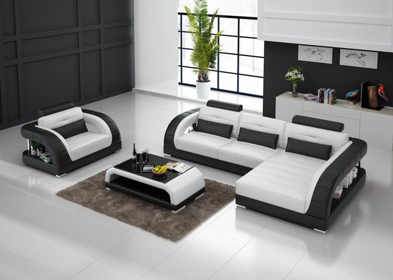 Ledersofa Couch Wohnlandschaft Ecksofa + Sessel Neu Garnitur Design