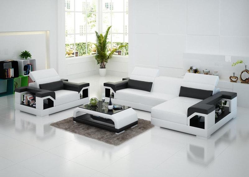 Ledersofa Couch Wohnlandschaft Ecksofa Sessel Set Garnitur Modern Sofa