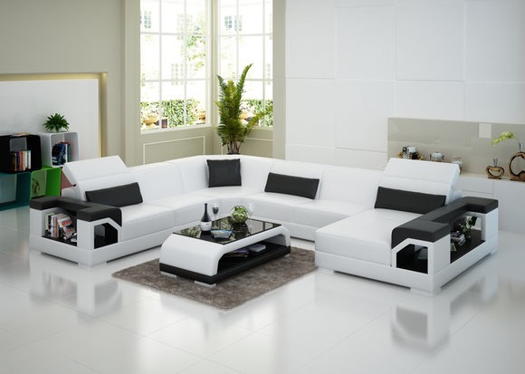 Ledersofa Couch Wohnlandschaft Ecksofa Dekor Modern Eck Design Garnitur
