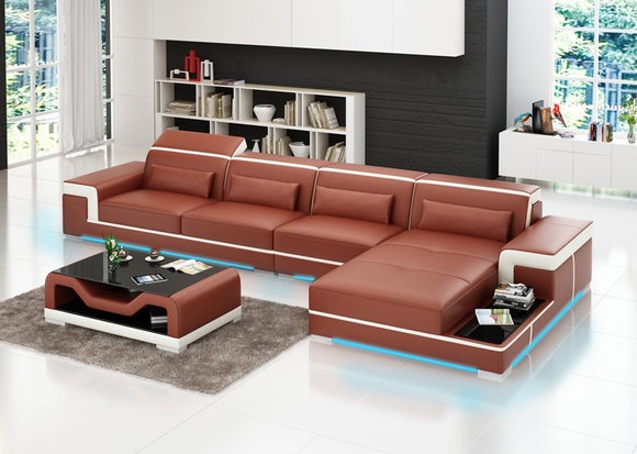 Ledersofa Couch Wohnlandschaft Sofa Eck Modern Ecksofa Design Garnitur