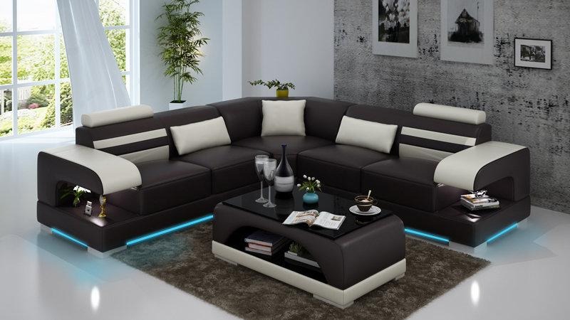 Ledersofa Couch Wohnlandschaft Dekor Eck Ecksofa Design Garnitur Modern