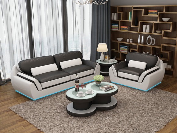Ledersofa Couch Sofagarnitur 3+1 Sitzer Garnitur Design Modern Neu Sofa