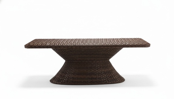 Couchtisch Rattan Braun Luxus Moderner Design Kaffeetisch Hochwertig Beistell