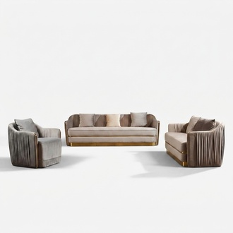 Garnitur Couch Polster Leder Sofa Couchen Polster Sitz 3+2 Designer Garnituren