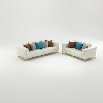 Garnitur Couch Polster Stoff Sofa Couchen Polster Sitz Garnituren 3+2+2