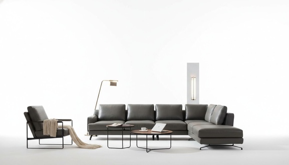 Garnitur Italien Sofa Leder Eck Couch Sitz Landschaft Luxus Wohn Polster