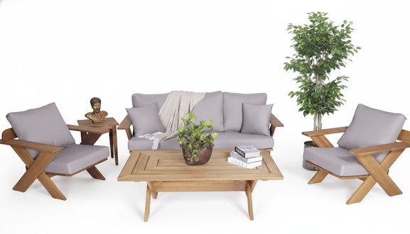 Garten Möbel Set 4tlg Sofagarnitur Couchtisch Sitzmöbel Sessel Terrassenmöbel