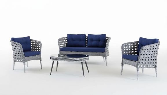 Garten Möbel Sitzmöbel Sofagarnitur Terrasse Tisch Sofa Couch 4tlg. Set