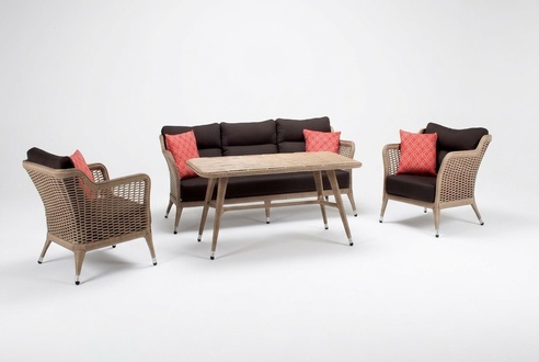 Garten Rattanmöbel Sofagarnitur Terrasse Set Möbel Lounge Balkon Outdoor 4tlg.