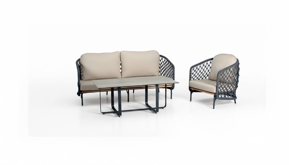 Garten Rattanmöbel Sofagarnitur Terrasse Set Möbel Balkon Outdoor Lounge 3tlg.