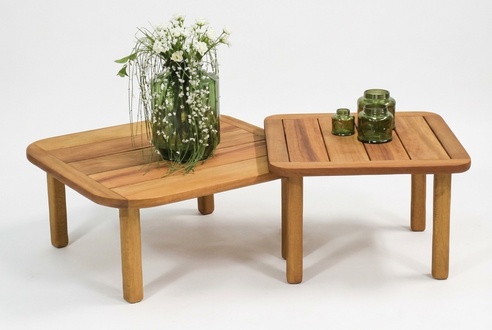 Gartenmöbel Set 2x Couchtische Kaffeetische Designertische Quadratische Tische