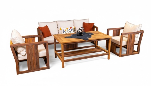 Gartenmöbel Sitzgruppe Sofa Couchtisch Sessel Wasserresistent Beige