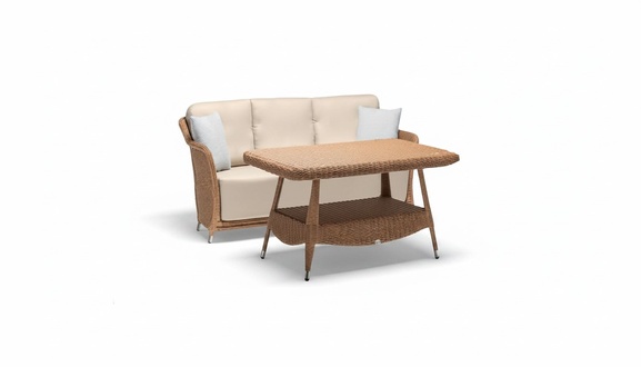 Gartenmöbel Sofa 3 Sitzer Couchtisch Sofas Dreisitzer Rattan Luxus Modern
