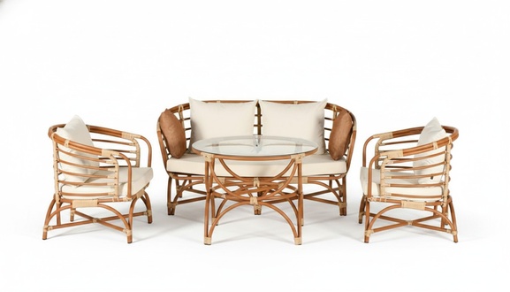 Gartenmöbel Sofagarnitur Sofa 2 Sitzer Tisch Sessel Veranda Sitzgruppen Modern