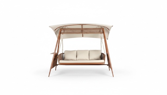 Gartenschaukel Hochwertig Braun Outdoor Robuste Edle Schaukel Designer Möbel