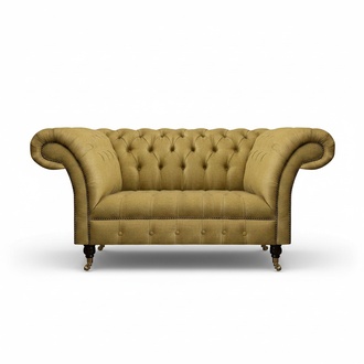 Gelb Chesterfield Zweisitzer Sofa Couch Wohnzimmer Möbel Luxus Polster Textil