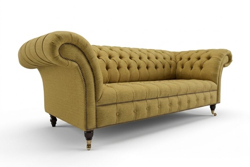 Gelbe Couch Dreisitzer Polster Design Sofa 3er Sitz Sofas Zimmer Luxus