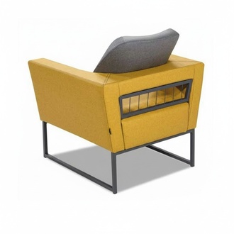 Gelber Polster Sessel Luxuriöser Einsitzer Designer Wohnzimmer 1-Sitzer