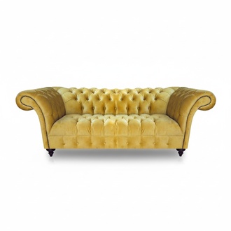 Gelbes Chesterfield Polstersofa Wohnzimmer Designer Sitzmöbel Couchen