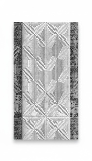 Geometrisches Muster Design Teppich Kurzflor Flur Foyer Grau Schwarz Teppiche
