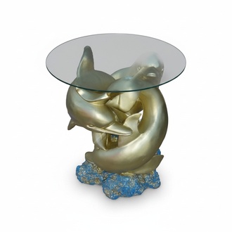 Glastisch Tische Tisch Statue Figur Tisch Sofa Wohnzimmer Beistell Neu