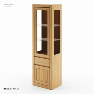 Glasvitrine Holzschrank Wohnzimmer Kleiderschrank handgefertigt Massivholz