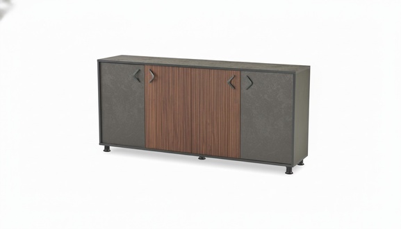 Grau-Braunes Sideboard Luxuriöse Arbeitszimmer Möbel Edie Büro Anrichte