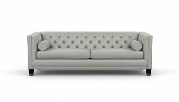 Grau Dreisitzer Leder Sofa Chesterfield Möbel xxl big Modern Design Couchen Neu
