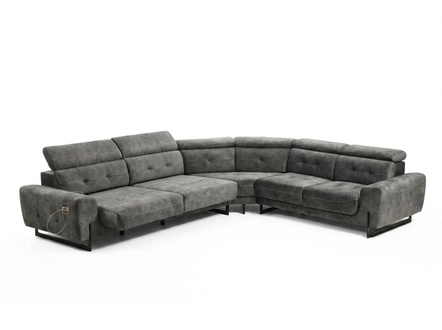 Grau Ecksofa Designer Wohnzimmer Sofa Couch U-Form Polster Luxus Möbel Modern