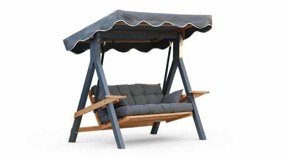 Grau Gartenschaukel Luxuriöse Schaukel Outdoor Vordach Sitzmöbel 210 cm Neu
