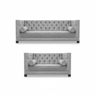 Grau Sofas Couch Wohnzimmer Garnituren Textil Sofagarnitur Einrichtung 3+2