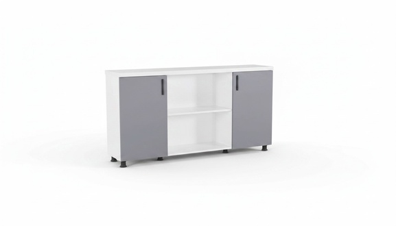 Grau-Weißer Aktenschrank Luxuriöses Büro Sideboard Rechteckige Kommode