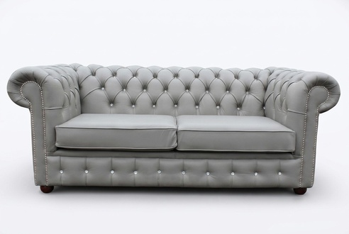 Graue Chesterfield Couch Büro Sofa Emfpangs Couchen Leder Textil