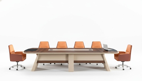 Groß Konferenztisch Bürotisch Arbeitstisch Schreibtisch Holz Braun