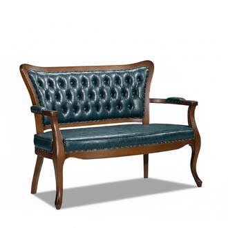 Grün Luxus 2-Sitzer Wohnzimmer Chesterfield Bank Designer Sitzmöbel Sofa